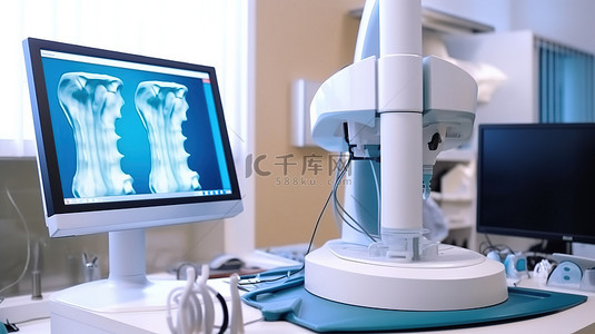 医疗健康背景背景图片_您的牙医诊所拥有最先进的牙科成像技术 3D 扫描仪和监视器
