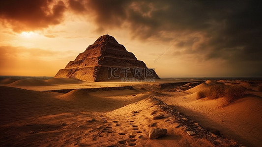 埃及金字塔图案背景图片_金字塔沙漠历史景点背景