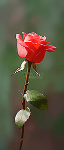 玫瑰背景图片_一朵红玫瑰站在粉红色的背景上