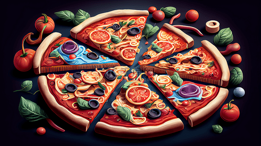 pizza背景图片_比萨正宗意大利美食背景