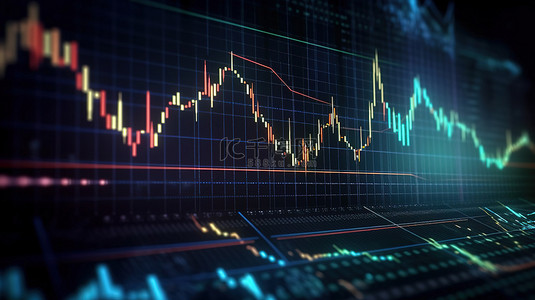 高科技风格的下一代金融可视化未来派 3d 股市加密货币图