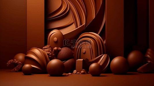 巧克力碎背景图片_巧克力暖色背景