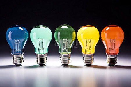 四种不同设计的彩色灯泡