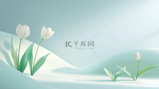 简约绿色墙面有花瓶花朵的背景图11