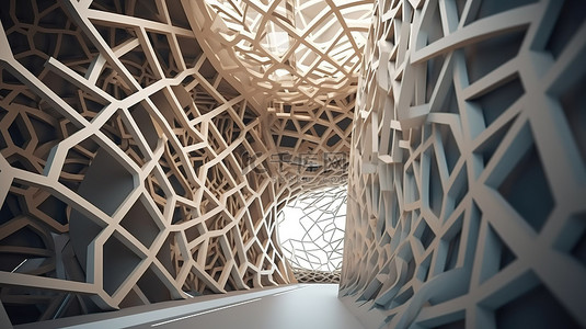 建筑概念背景图片_3D 渲染中的创新建筑概念抽象背景