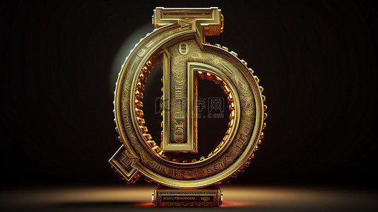 金钱符号的 3d 渲染