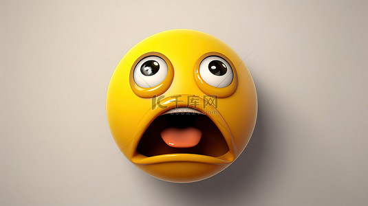 3D emoji 设计中的焦虑表情