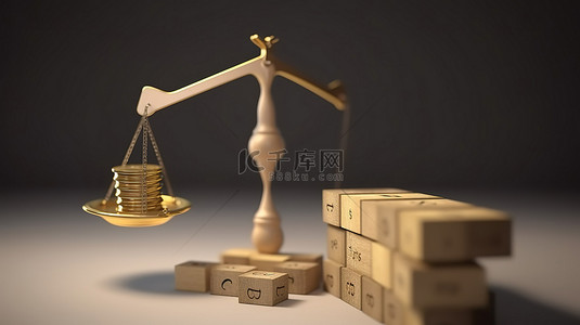 税背景图片_金融平衡金币之战和跷跷板上的木块税