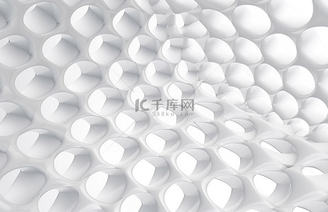 立面无框背景透明圆形瓷砖的白色立方体墙