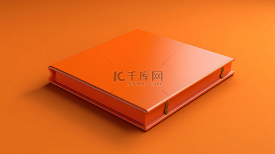 文档封面背景图片_3D 渲染的带有空白页的橙色书的封面