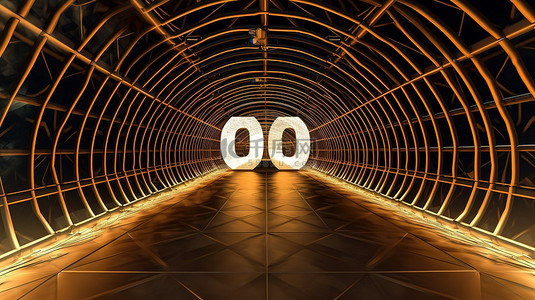 技术隧道的 3D 渲染与铭文 Web 3 可视化去中心化互联网的概念