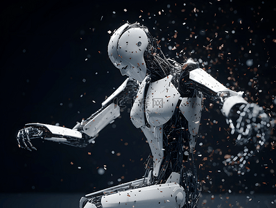 仿生人工智能女性机器人大数据云处理广告背景