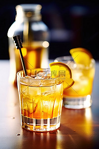 姜汁背景图片_波本威士忌和姜汁汽水鸡尾酒