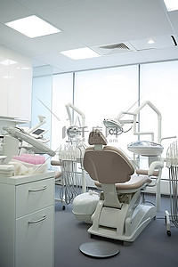 医疗背景图片_配备两把牙科椅的医疗牙科诊所