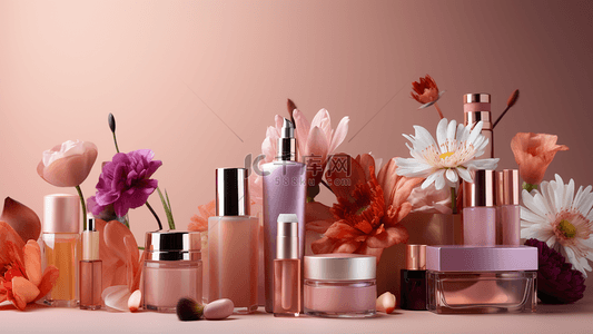 花卉植物化妆品彩妆广告背景