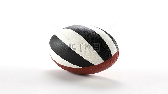 干净的白色背景上的橄榄球球的 3D 渲染