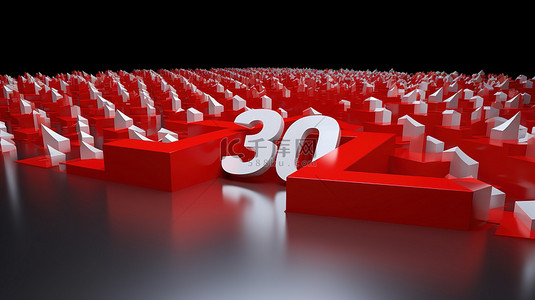 30数字背景图片_3D 渲染插图实现 30 000 YouTube 关注者