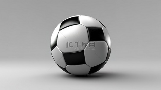 足球背景图片_从前视图看经典黑白足球的 3D 渲染