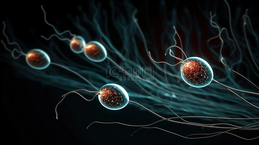 3d 精子细胞冲向卵子