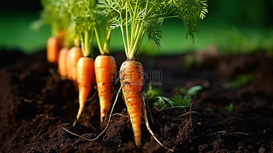 食品健康背景图片_胡萝卜种植技术 胡萝卜在泥土和泥土中生长