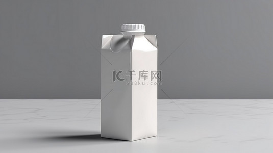 用于模型模板设计的空白果汁包和白牛奶包的真实 3D 渲染