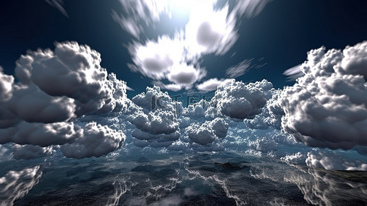 云背景图片_孤立的晴朗云彩令人惊叹的 3D 渲染