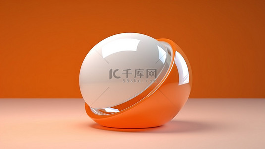橙色玻璃背景图片_简约抽象 3D 渲染中光滑的白色和橙色玻璃形式
