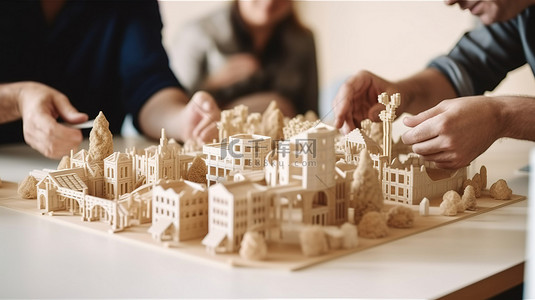 设计团队背景图片_创新设计团队利用 3D 打印模型创造新的建筑概念