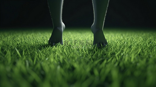 光脚赤脚背景图片_儿童赤脚与沥青上的长草叶交织在一起的 3D 图像