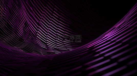 紫色几何编织图案线矩阵的 3D 插图