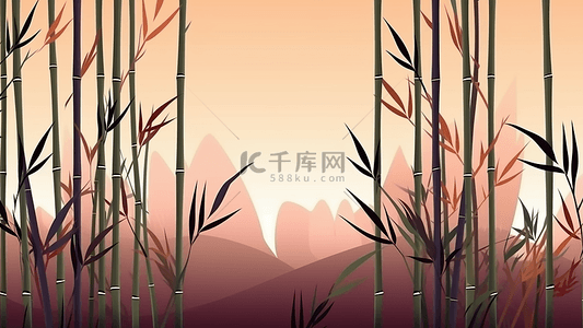 竹子插画背景