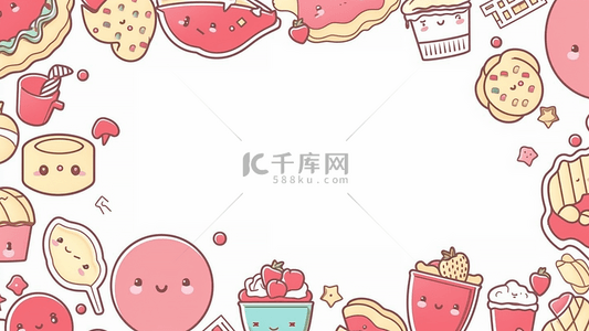 食品背景图片_食物卡通插画背景