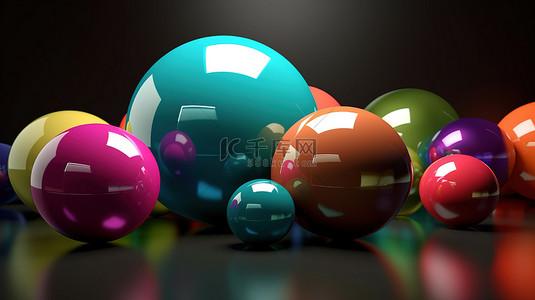 用于产品展示的 3d 渲染中的球形抽象组合