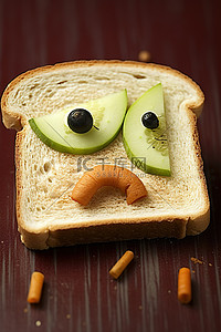 可爱背景图片_悲伤的脸和面包上的苍蝇