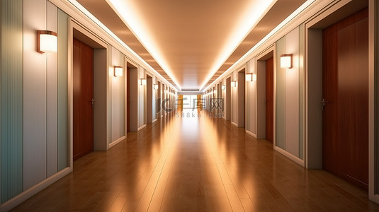 极简主义酒店房间宽敞的 3d 概念