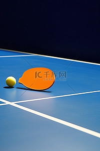 网球背景图片_带白色乒乓球和球拍的桃色网球桌
