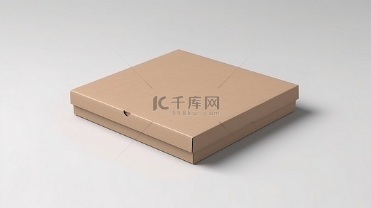 空白纸板披萨盒的白色背景 3D 渲染非常适合您的设计