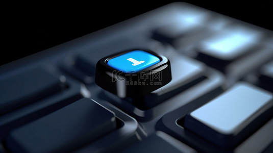 会议聚焦背景图片_用一根手指按下计算机键盘上的蓝色按钮网络研讨会的特写视图，以获得聚焦效果 3D 渲染