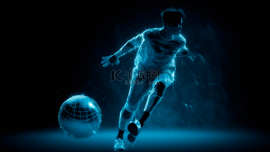 透明液体光效足球运动广告背景