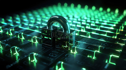 黑客攻击背景图片_3d 渲染数据安全概念，保护密码免遭黑客攻击