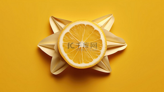 企业风格柠檬纸雕塑 3D