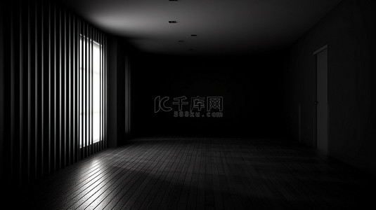 阴暗的墙壁 柔和的壁灯照亮的黑暗房间的怪异 3D 渲染