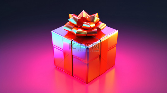 渲染礼品盒图标的 3D 插图