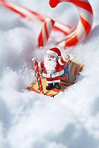 圣诞贺卡与圣诞老人在雪白红色