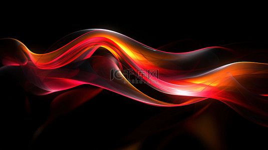 螺旋光线背景图片_抽象艺术动态光和条纹，带有充满活力的彩色波浪和黑色螺旋
