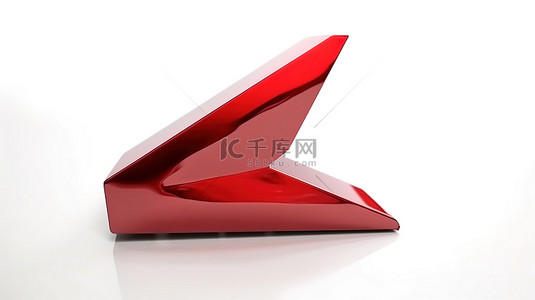 金属质感红色背景图片_带有正斜杠符号和 3D 渲染金属红色汽车油漆标志的白色背景