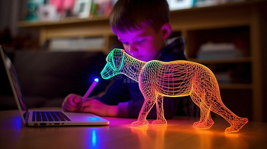 家庭学校儿童背景图片_孩子用 3D 笔发挥创造力