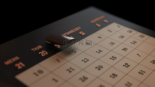 日常图标背景图片_3D 渲染中的概念月历规划分配图标
