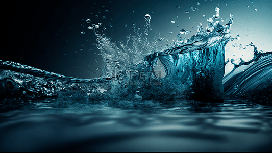 水资源背景图片_水蓝色溅起水纹水珠活动的水