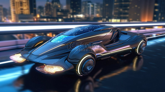 物联网背景图片_受 Metaverse 启发的未来运输车辆 3D 渲染